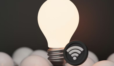 Wi-Fi enabled smart bulb illustrating wireless connectivity.